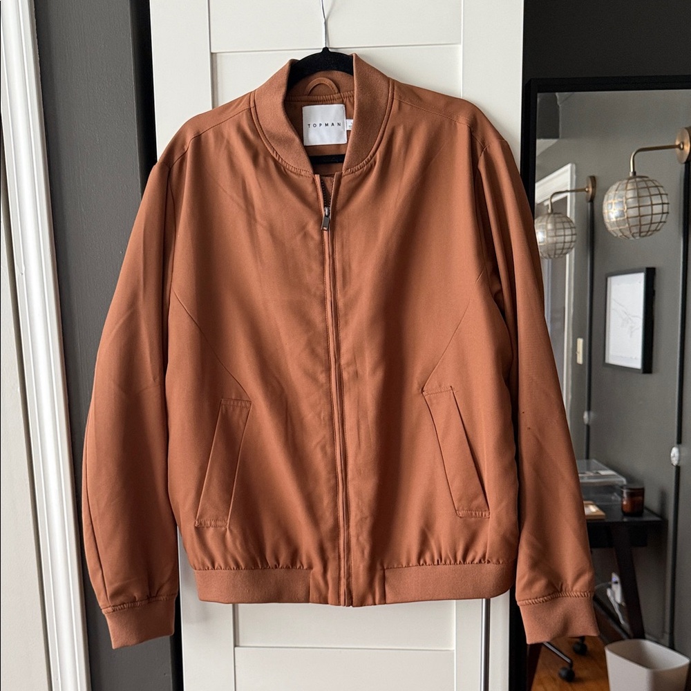 Topman Burnt Orange Bomber Jacket